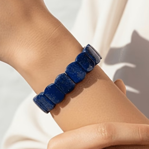 Bracelet perles lapis - de,