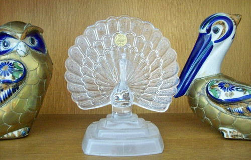 Figurine paon cristal - figurine,