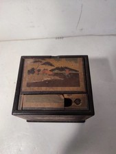 OLD JAPANESE CIGARETTE DISPENSER BOX YOKOHAMA WOOD MARKET 8X10X10