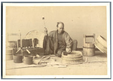 Japan, Vintage Cooper Albumen Print.  9x13 Watercolor Albumin Print 