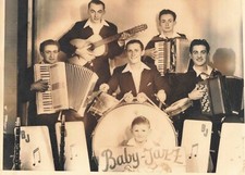OLD PHOTOGRAPH BABY JAZZ BAND MUSICIANS ACCORDIONS GUITAR
