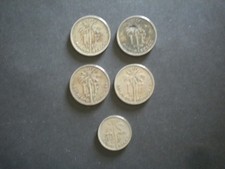 LOT 5 PIECES 1 FRANC 50 CEN