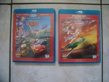 LOT DE 2 FILMS DISNEY BLU-RAY DISC 3D . CARS 2 ET PLANES . TRÈS BON ÉTAT GÉNÉRAL