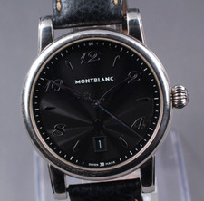 Montre pour homme Montblanc 7189 38 mm cadran noir quartz pile neuve [presque...