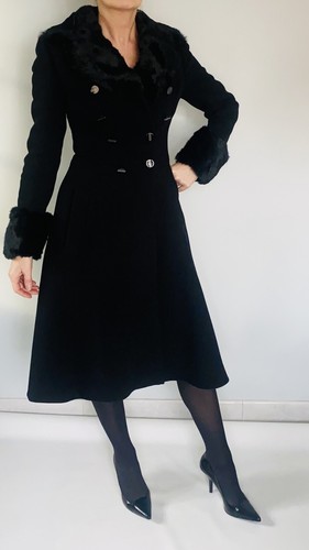 Manteau redingote noir col