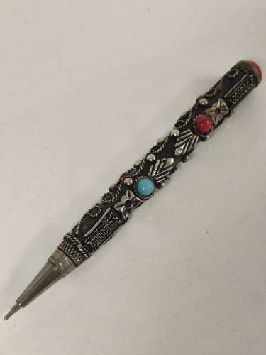Stylo ancien métal argenté
