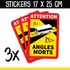 Camping CAR 3x STICKERS BUS POIDS LOURD ANGLE MORT NORME 2021 AUTOCOLLANT