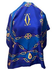 Magnifique Foulard Must De Cartier En Soie, Must De Cartier Silk Scarf 