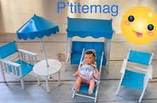 Lot ancien mobilier de jardin Combex pour poupée /Dollhouse/Miniatures. England