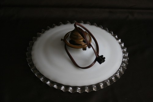 Suspension ancienne opaline - suspension,