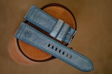 Handmade light blue PAM Officine Panerai strap size 24/22 (can do any size)