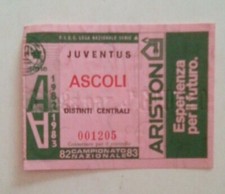 Ticket  JUVENTUS TURIN - ASCOLI   Italie  1982 - 1983  Football