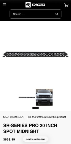 Rigid industries 920214blk - rigid,