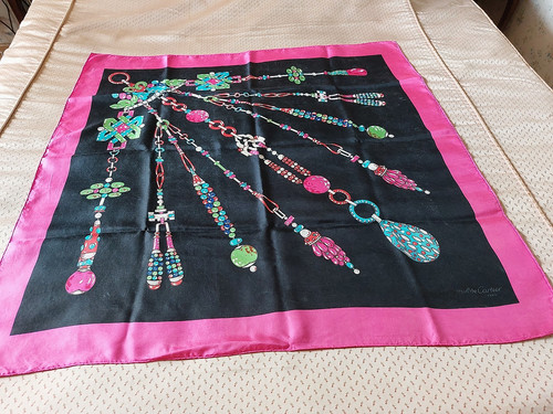 Foulard soie vintage - foulard,