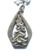 Metal KEYCHAIN - A.BONORON CHRISTMAS FIR - VINTAGE 1960s metal Excellent