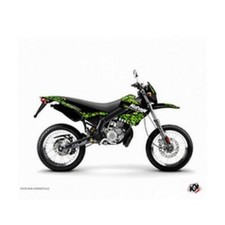 Kit deco autocollant-sticker predator noir-vert derbi 50 xtreme xrace 05>09