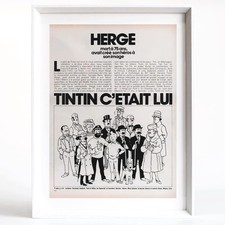 TINTIN Tintin 1983 character appearance France vintage advertisement framed item
