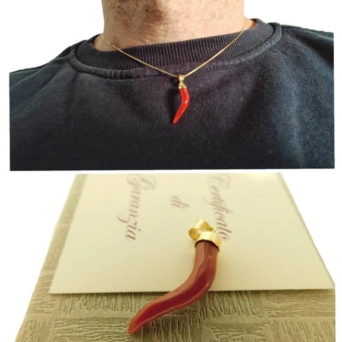 Pendentif corne corail - corne, de