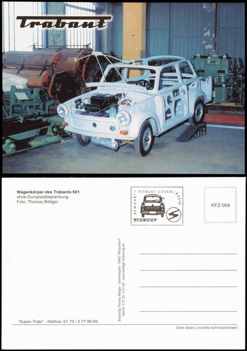 Postcard car body trabant - postcard,