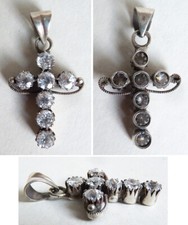 Croix pendentif argent massif 19e silver bijou normand régional silver cross