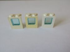 LEGO REF 2377 - WHITE WINDOW WITH GLASS X 3