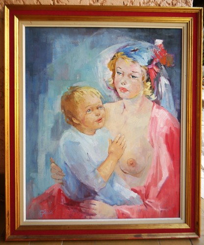 Grand tableau signé glaise - tableau,