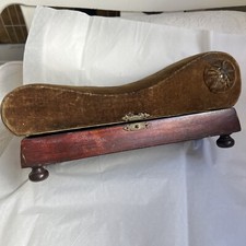 ANTIQUE VICTORIAN GREEN VELVET SEWING / TRINKET BOX CHAISE LOUNGE 11in