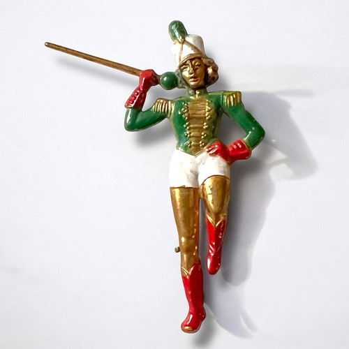 Figural majorette brooch pin - brooch,