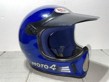 Vintage 1977 - 1980's Bell Moto 4 Force Flow MX Motocross Helmet Blue 57