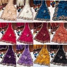 Attractive Wedding Collection Tussar Silk Saree With Blouse For Women