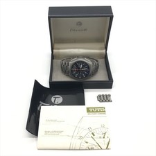 TUTIMA Military Chronograph Day Date Automatic Wristwatch SS Black with Case