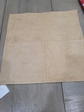 Pottery Barn Pieced Leather Pillow Cover 20x20" Suede camel