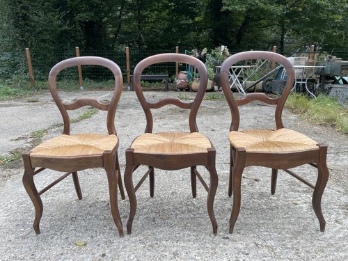 Chaises paillées noyer - paillées, en