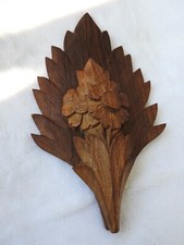 ANTIQUE WOODEN TRIM CARVING VENEER CARPENTRY FURNITURE PANEL FURNITURE