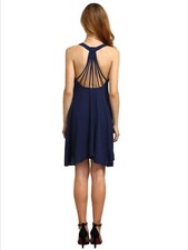 ROBE BLEU MARINE DECOLLETE