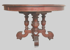 table pied central sculptée
