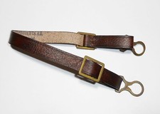 Jugulaire Casque pointe, spikehelmet, pickelhaube WWI , cuir brun, boucle antic