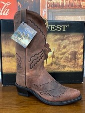 Bottes De Cuir Femme Old West Silverstone Cow-Girl Western Country Bottes