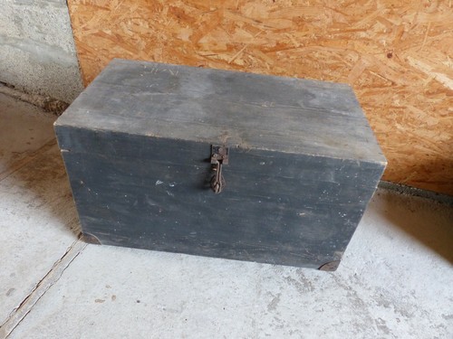 Ancien grand coffre bois - ancien, en