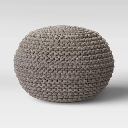 Cloverly chunky knit pouf - cloverly,