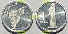 Chile 1 peso Easter Island 2021 MOAI MONUMENT  14mm alu coin UNC