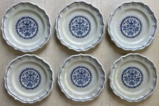 6 plates d 23.5 cm faience de gien model rouen early 20th century BLUE 1900