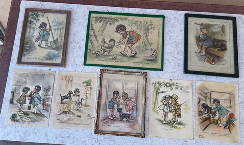 Lot gravures cadres - gravures,