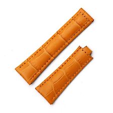 Bracelet Orange Arrondie pour Rolex Milgauss, Explorer Datejust 20mm En Cuir