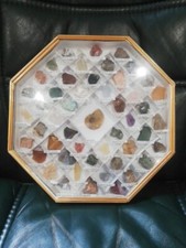Collection Of Semi Precious Stones Under Glass Identified 23x23