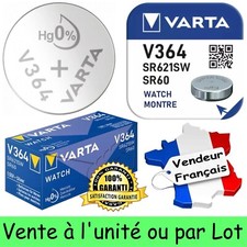 VARTA - Pile bouton pour montre : V364 SR60 SR621SW Oxyde d'Argent 1,55V 20 mAh