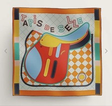 HERMES Carre 90 Double-Face Silk Scarf Tapis de Selle Fashion Accessory