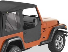 Ensemble de demi-portes noir denim noir portes en tissu Jeep Wrangler TJ 96-06