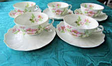 5 Limoges Porcelain Tea Cups A Giraud Sauviat