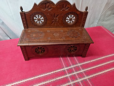 old breton doll cabinet miniature bench
